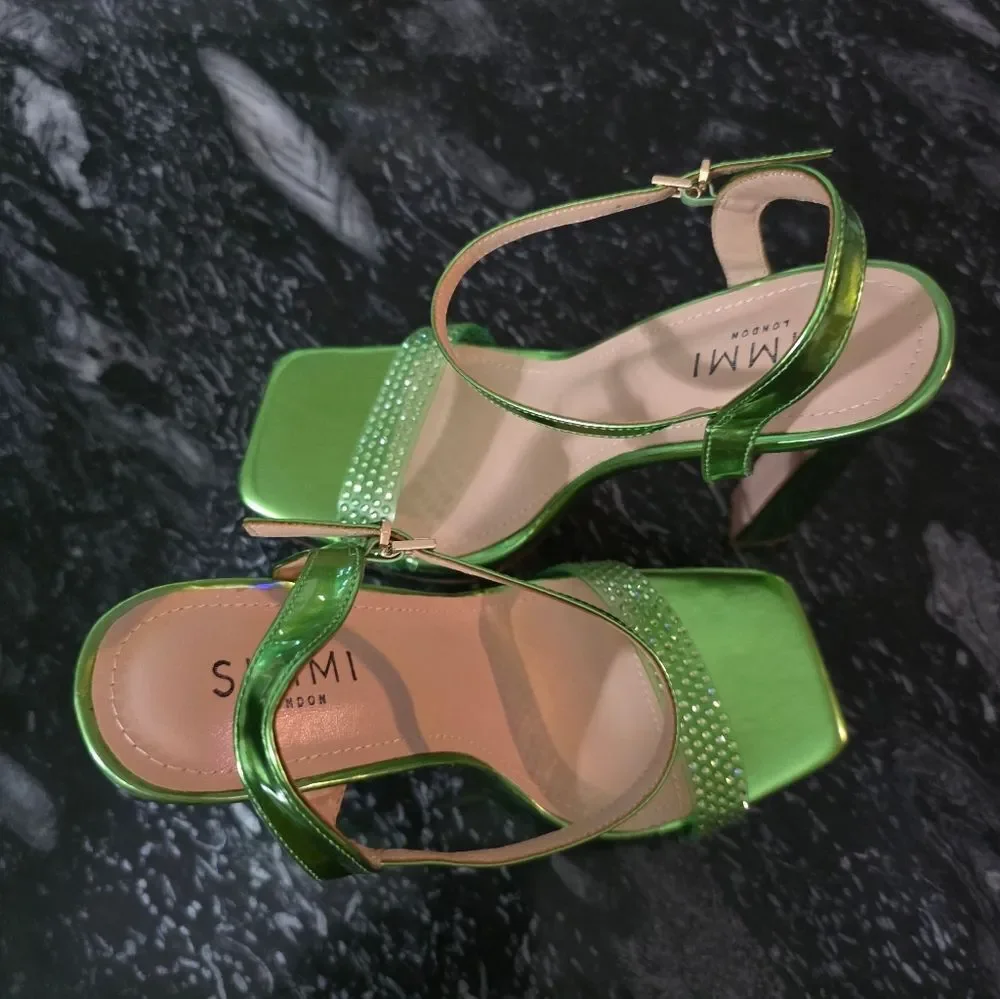 BRAND NEW SIMMI LONDON WIDE FIT RHINESTONE MULE SANDALS